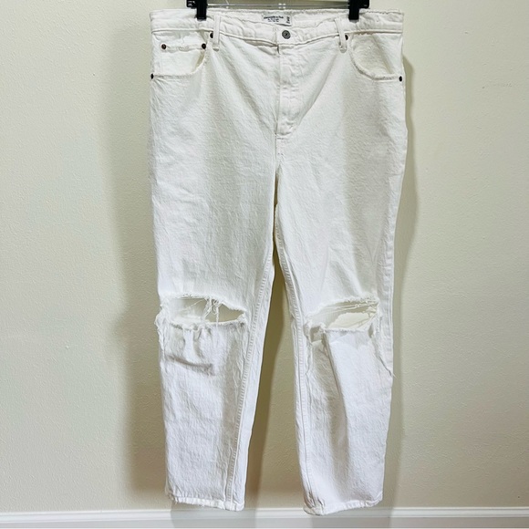 Abercrombie & Fitch White Ultra High Rise 90s Straight Jean Women's Size 34/18 R - Picture 2 of 12